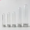 30 x 10ml 15ml 30ml 40ml 100ml Empty Plastic Tubes with Aluminum Cap Cosmetic Mask Bath Salts Clear Bottle Saving Tube