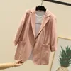Suit jacket female fashion seven-point sleeve casual slim thin small suit ladies summer women's clothing 210527