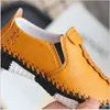 Children Inglaterra estilo meninos sapatos de couro bebê costura costura sapatos casuais outono outono sola sneakers soft slip em 21-30 x0703