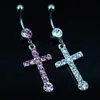 Cruz de lujo Colgante Ombligo Anillos Antialergia Acero inoxidable Sexy Lady Piercing Ombligo Joyería del cuerpo