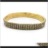 Enklets Groothandel kristal Rhinestone Tennis enkelketen Anklet Bracelet Sexy Women Summer Beach Sand Jewelry 3 Rows M5DOP AI9TE