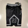 Мужские командные баскетбольные шорты Just Don 23 Fan's Black Color Fight Sport сшитые шорты Хип-поп брюки с карманной молнией S272F