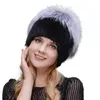 JERYAFUR chapeau de fourrure d'hiver russe dames style vison tricoté laine et ski 211119