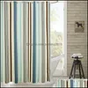 Aessories Bath Home & Gardenshower Romantic Green Stripe Shower Bathroom Curtain Curtains Cortinas De Bano Fabric Drop Delivery 2021 Nrmzs