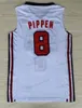 Scottie Pippen Basketball Jersey Men's All Stitched blue white jerseys Top Quality Size S-XL XXL Shirts