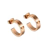 Aço de titânio 18k Rose Gold Love Brincos para mulher requintada simples moda de moda Diamante Ring Lady Ear Jóia Presente Especificação 7CM8241501