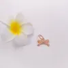 Renk Solumu Katı Gül Altın Yay CZ Pandora Terimleri için Bilezikler için Diy mücevherleri Gülük Boncuklar Gümüş Takı Toptan 380357cz