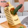 4 lados peeler peeler batata vegetal faca ginger melão multifuncional pepino slicer caixa de descascador de aço inoxidável 210406