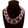 Mode femme bijoux collier ras du cou en plastique résine chaîne lien femmes Maxi hiver couleur déclaration Colar Sautoirs