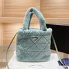 Women Lambs Wool Tote Bag 2021s Italy Milano PP Mini Lambswool Fur Totes temperament Handbags Soft Woolen Handbag With Coin Purse Wallet