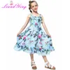 Robe d'été pour enfants Rainbow Circle Polka Dot Kids Beach Sundress Girl Robes de soirée 4 8 10 12 ans Q0716