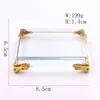 Rectangle Crystal Glass Cube Base Decorations Craft Feng Shui Home Decoration Accessories Modern Display Stand Holder Gifts 211105