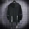 HOUZHOU Black Hoodie Goth Sweatshirt Hood Autumn Techwear Punk Gothic Darkwear Sweatshirts Streetwear Hip Hop Harhjuku 220315