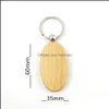 Keychains Fashion Aessory Fahmi Jewelry 2021 Creative Wood Keychain Key Chains Round Square Rec Shape Blank trägringar Diy Holders Presents