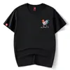 Chinese Style Embroidered Cock Men's T-shirt Summer Cotton Short Sleeve Hip Hop Casual Tees Tops