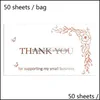 Greeting Event Festive Party Supplies Home & Gardengreeting Cards T8We 50 Pcs Thank You Card Businesses Greetings Praise Labels For Small De