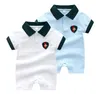 Summer Baby Boy Roda Mangas curtas Mangas de algodão Rastrear roupas de bebê 3 6 9 9 12 meses