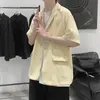 IEFB Summer Lightweight Short Sleeve Suit Coat Mäns Loose Oversized Koreanska Streetwear Loose Blazers Kläder 9Y6751 210524