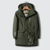남성 겨울 재킷 후드 큰 크기 8xl 따뜻한 코트 중간 긴 윈드 브레이커 남성 가을 두꺼운 코튼 - 패드 열 파카 남자 210819