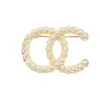 15color 18K Gold Plated Brand Designer Letters Brooches Women Crystal Rhinestone Pearl Suits Dress Pin Jewelry Clothing Decoration308t