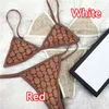 Moda Mayoları Seksi Backless Bikini Seti Nakış Tam Harfler Kadın Kızlar Yüzme Suits İki Adet Mayo