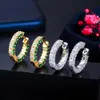 Vert cubique zircone cristal jaune or rond cercle petites boucles d'oreilles pour femmes bijoux de mode CZ897 210714