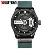 Lyxklocka Märke CURREN Män Militära sportklockor Herr Quartz Dateklocka Man Casual Läder Armbandsur Relogio Masculino