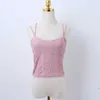 WOMENGAGA Summer Tops Pink Chest Pad Hook Flower Sweet Asian Girl Female Korean Tank Vest For Women 4L9R 210603