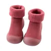 First Walkers Kids Toddler Shoes Baby Boys Girls Solid Winter Warm Knit Soft Sole Rubber Socks Slipper Stocking Toddlers ShoesFirst