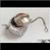 Coffee Tools Home Kitchen Bar Tool Stainless Steel Loose Teapot Shape Tea Infuser With Tray Lovely Convenient Spice Drinking Strainer 4Cjgt