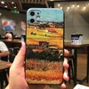 Wysokiej jakości rzeczywiste obudowy telefonu komórkowego odpowiednie do retro iPhone 12 11 serii Van Gogh obraz olejny wytłoczona miękka skorupa Apple 8 Froste1603292