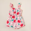 Summer 3pcs Toddler Girl Tank Solid Polka dots Fruit Jumpsuits for 3-6Y Kids Cotton Sleeveless Clothes 210528