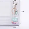 Mode Ball Pailletten Glitter Rose Schlüsselbund Anhänger Transparent Kunststoff Ewige Blume Schlüssel Kette Frauen Auto Handtasche Schlüsselring