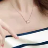 New 2022 Top Brand Pure 925 Sterling Silver Jewelry Women Rose Gold Butterfly Diamond Pendant Necklace LovelyFine Luxury Quality311g