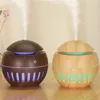 130ml Electric Air Humidifier Essential Aroma Oil Diffuser USB Rechargeable Wood Grain Humidifiers with 7 Color LED Lights