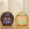 130ml Electric Air Humidifier Essential Aroma Oil Diffuser USB Rechargeable Wood Grain Humidifiers with 7 Color LED Lights