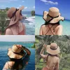 Wide Brim Hats Women Summer Straw Hat Bows Ribbon Sun Lady Travel Outdoor Panama Beach Cap