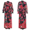 여성을위한 MD 저녁 식사 드레스 새로운 아프리카 봄 여름 우아한 가운 꽃을 인쇄 Dashiki 긴 드레스 숙녀 의류 229 # 210408