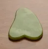 لوحة Gua Sha الطبيعية من حجر اليشم الأخضر علاج الوخز بالإبر أداة تدليك الجسم والوجه أدوات العناية بالصحة والجمال