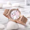 RoseGold Malha Correia Feminino Partzo Relógio Chenxi Moda Senhoras Senhoras Relógios De Pulso De Luxo À Prova D 'Água Analog Relógios Q0524