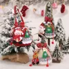 Boże Narodzenie sznurek Cukierki prezent Goodie Torby z uchwytami Snowman Reindeer Santa Worki dla dzieci Party Favors XBJK2110