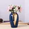 Vases Vase d'art de luxe en céramique Simple moderne nordique créatif petit artisanat maison décor de bureau Floreros salon DA60HP