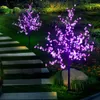 Juldekorationer LED Cherry Blossom Tree Light 1.2m 1.5m 1.8m Nyår Bröllop Luminaria Dekorativa trädgrenar Lampa Utomhusbelysning