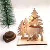 Decoratieve objecten Figurines 1 st Natuurlijk houten kerstdesk ornament Diy Elk Snowman Santa Wood Table Xmas Home Crafts Feestelijke kleine gi