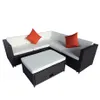 TOPMAX 4 piezas acolchado exterior Patio PE ratán muebles conjunto seccional jardín sofá US stock a29 a48298o
