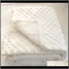 Blankets Swaddling Nursery Bedding Baby Maternity Drop Delivery 2021 Minky Dot Sherpa Fleece Double Layers Receiving Blanket Kids Quilt Soft