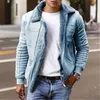 Klassiska mens faux läderjackor vinter varma lapelrockar manliga fleece fodrade parkas ytterkläder fasta tjocklek päls casual jackor 5