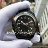 New Factory Cal 8906 Automatic Movement Rose Gold 45 5mm 215 63 46 22 01 001 Dark Sea Black Rubber Strap Transparent Back Wrist246b