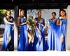 Black Girl South African Chiffon Lace Bridesmaids klänningar en linjelock ärm Split Long Maid of Honor -klänningar plus storlek Custom Made8173851