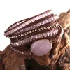 RH Moda Deri Boho Armbander Yeşil Karışık Doğal Taşlar Cazibe 5 Strands Boncuklu Sarma Bilezikler Drop 2109186220558